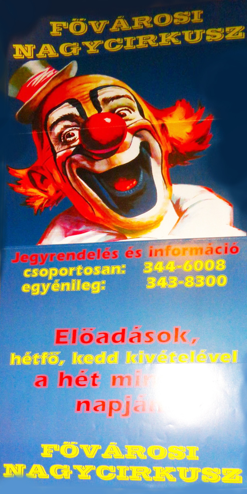 Zirkus-Plakat Budapest (original) "Fövärosi Nagycirkusz" 60  x 30cm